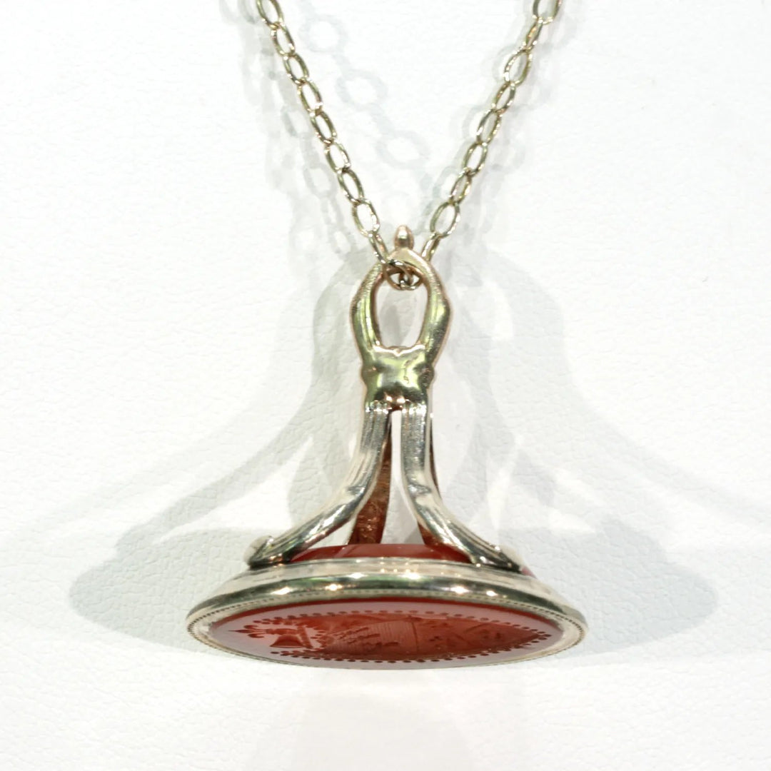 Victorian Gold Carnelian Armorial Seal Fob Pendant 9k Gold