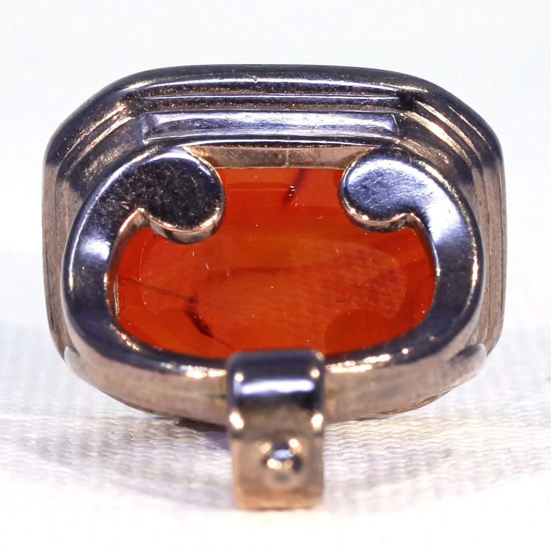 Victorian Gold Carnelian Carved Dog Fob Pendant