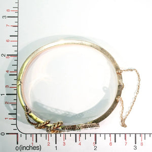 Victorian Gold Diamond Crop Bangle Bracelet Silver Set