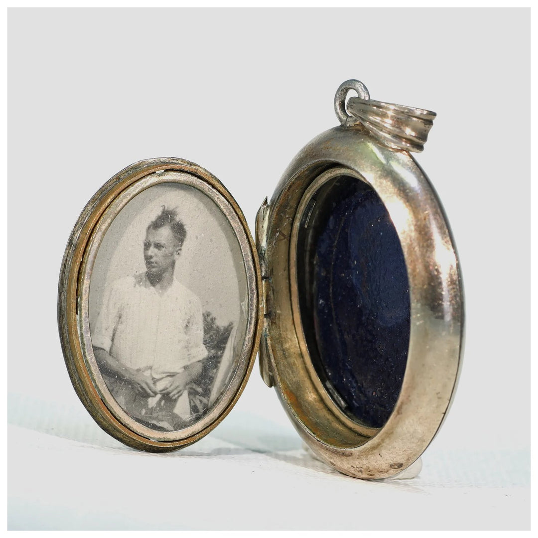 Victorian Gold Enamel Bird Locket Pendant