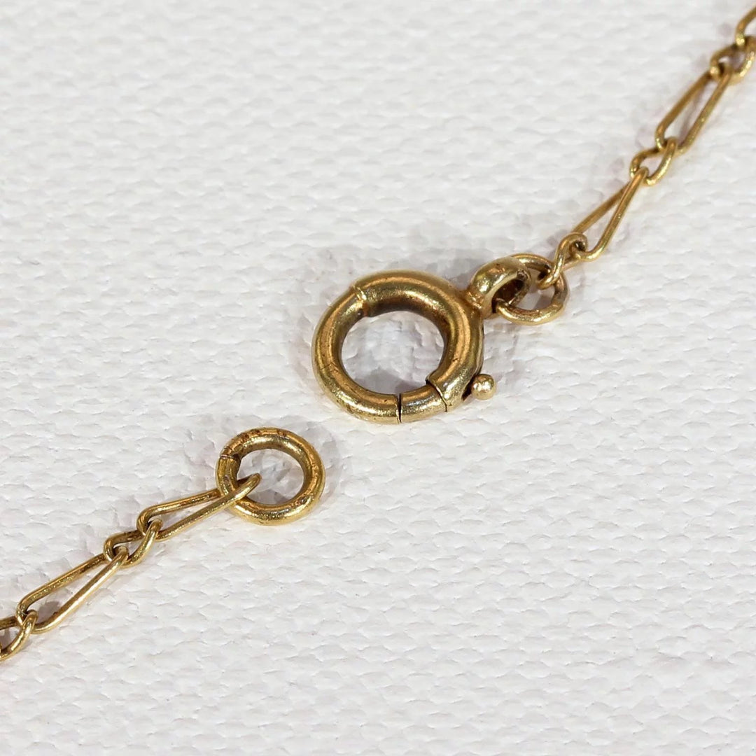 Victorian Gold Silver Ruby Diamond Pearl Necklace