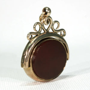 Victorian Locket Flip Fob Carnelian Pendant