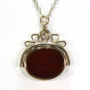 Victorian Locket Flip Fob Carnelian Pendant