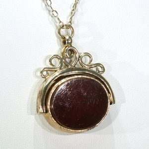 Victorian Locket Flip Fob Carnelian Pendant