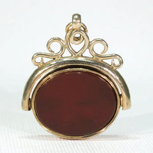 Victorian Locket Flip Fob Carnelian Pendant