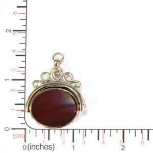 Victorian Locket Flip Fob Carnelian Pendant