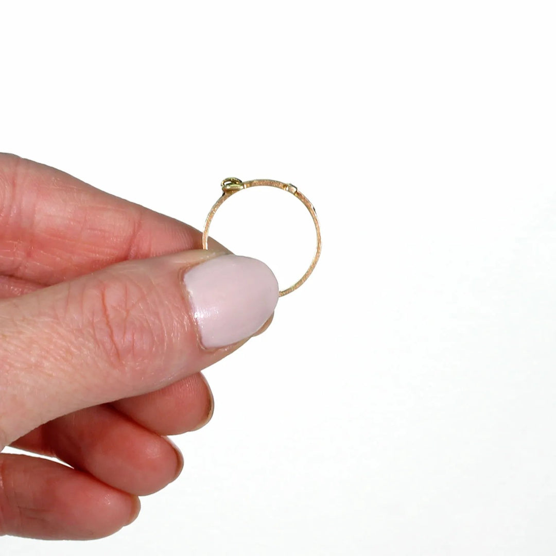 Victorian Memorial Hair Buckle Ring 15k Gold