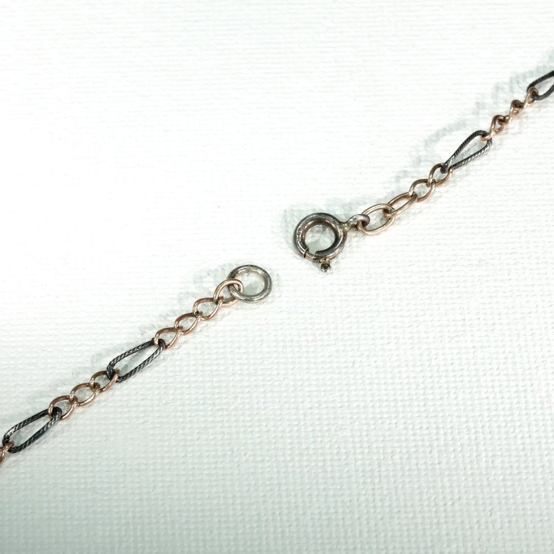 Victorian Niello Horseshoe Crop Necklace Niello Chain