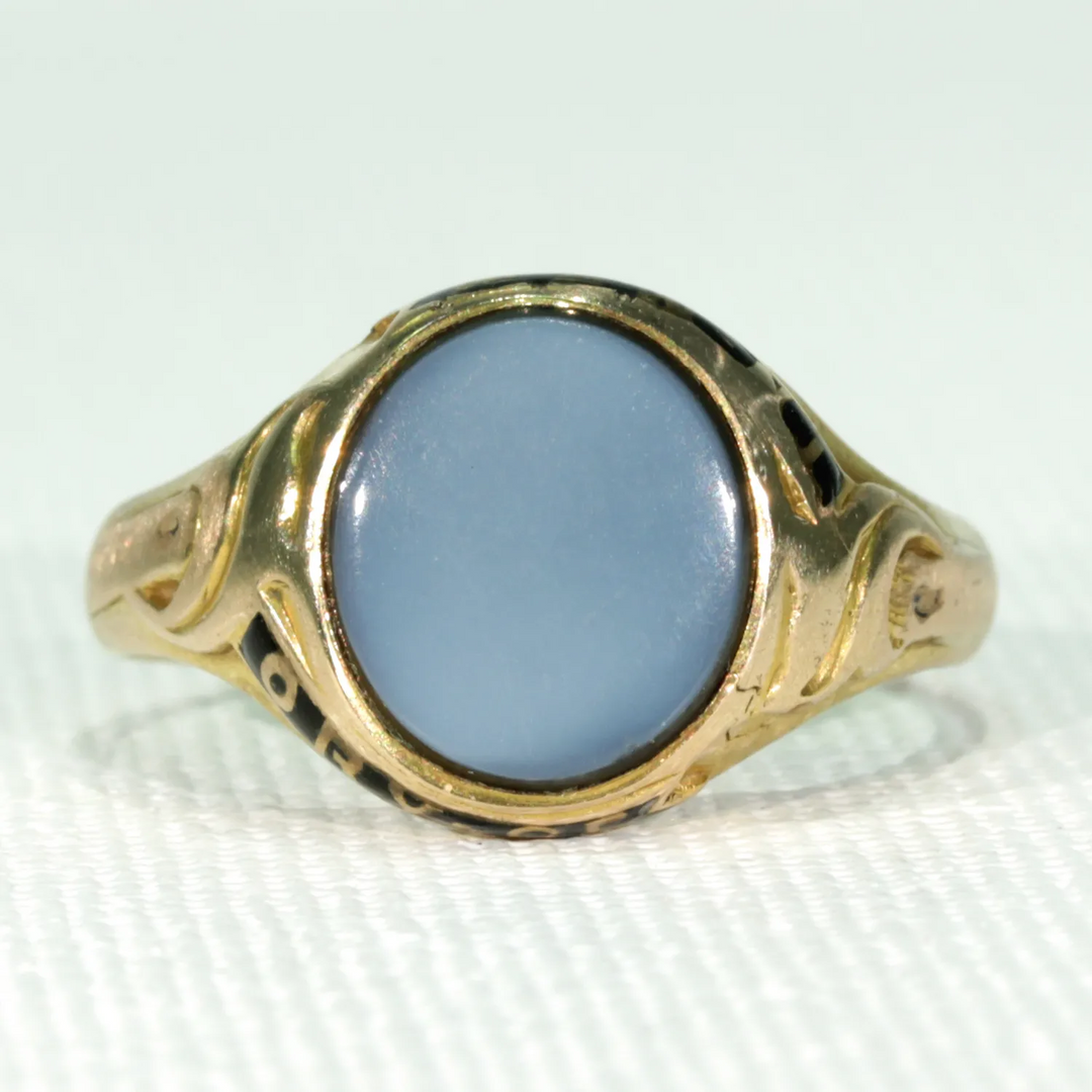Victorian Sardonyx Memorial Ring 18k Gold In Memory Of