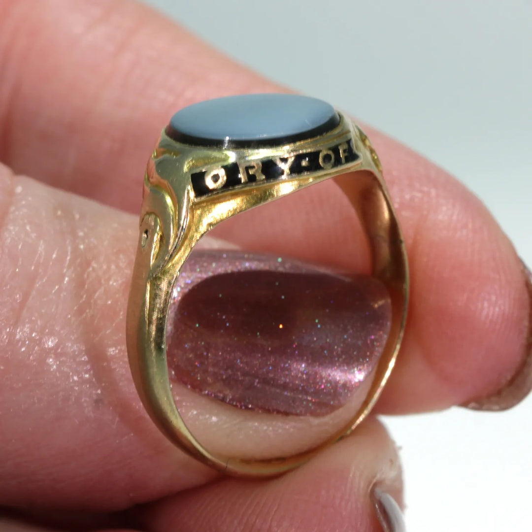 Victorian Sardonyx Memorial Ring 18k Gold In Memory Of