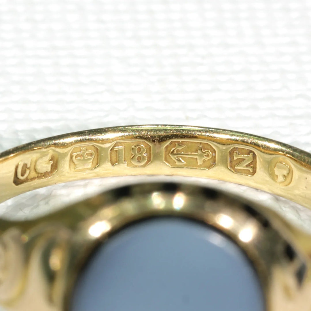 Victorian Sardonyx Memorial Ring 18k Gold In Memory Of