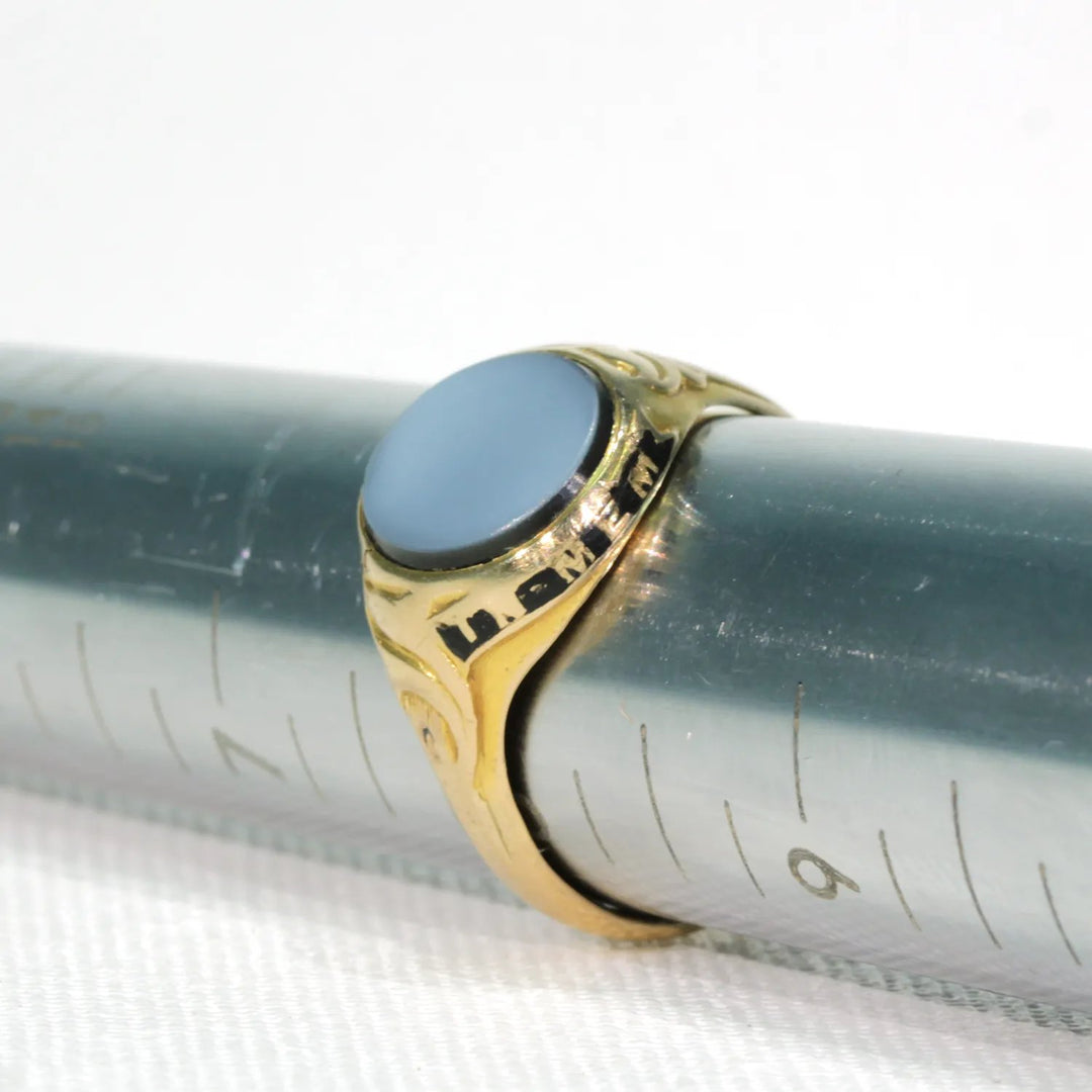 Victorian Sardonyx Memorial Ring 18k Gold In Memory Of