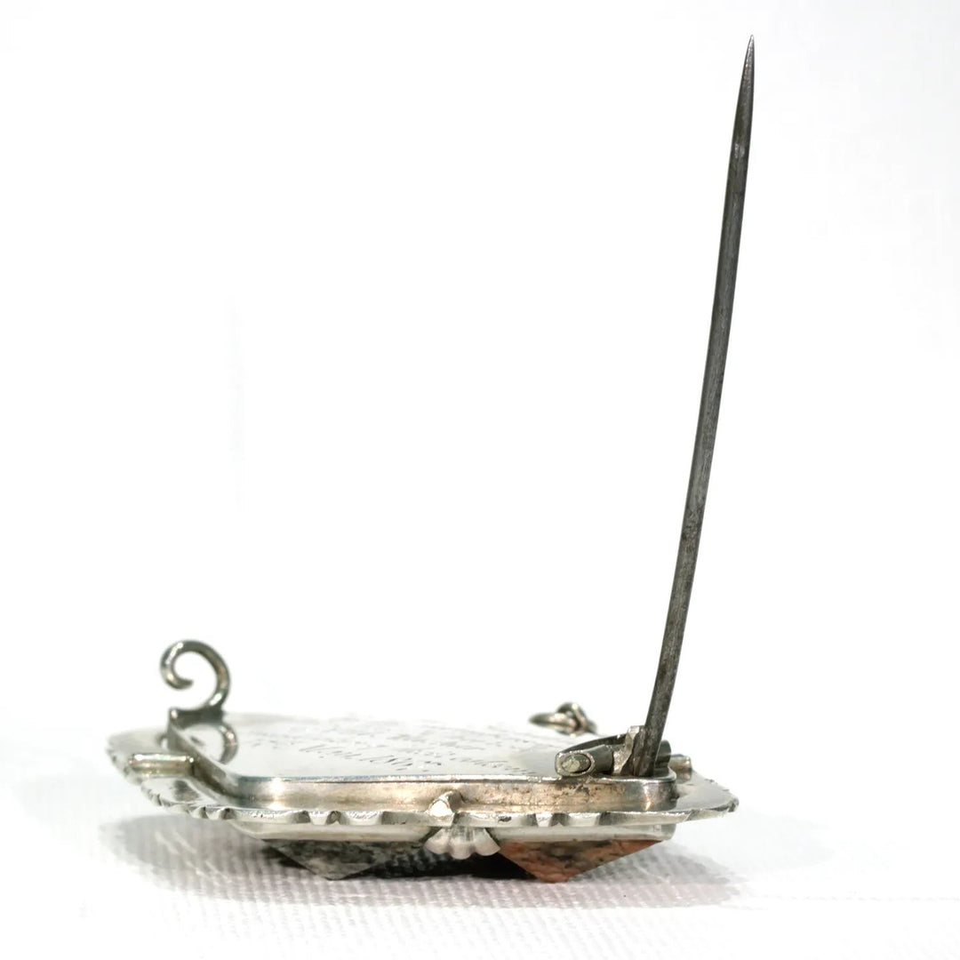 Victorian Scottish Granite Silver Brooch Dated 1867