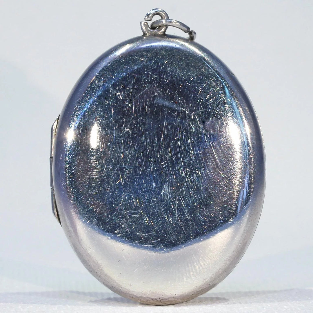 Victorian Silver Oval Mizpah Locket Pendant