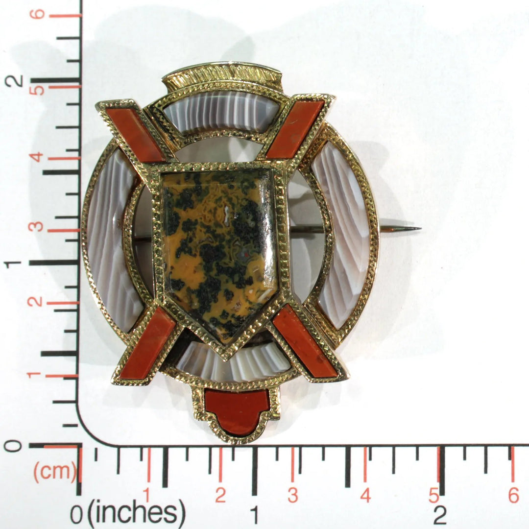 Victorian St. Andrews Cross Scottish Brooch Pin