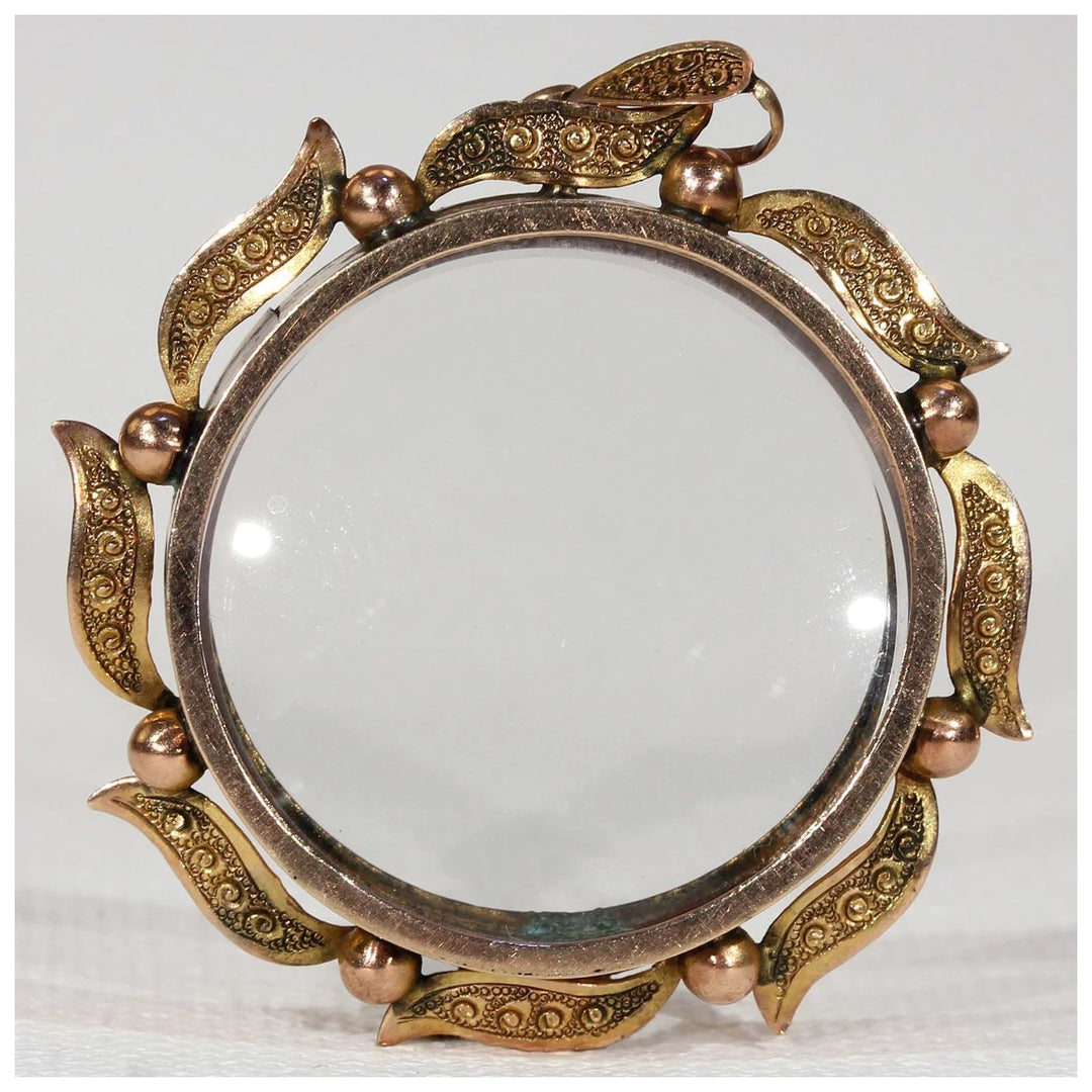 Victorian Sunburst Frame Locket Pendant 9k Gold English
