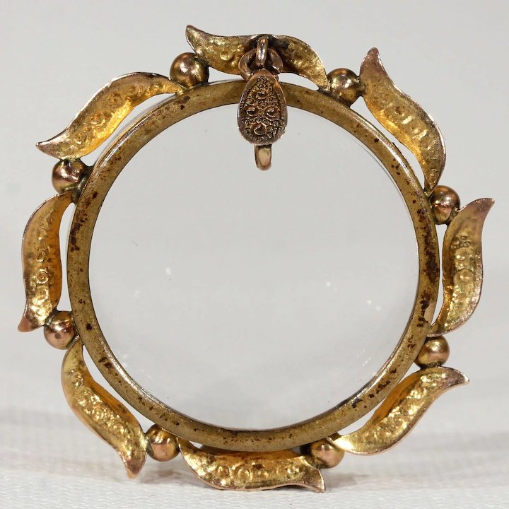 Victorian Sunburst Frame Locket Pendant 9k Gold English