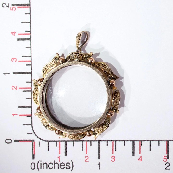 Victorian Sunburst Frame Locket Pendant 9k Gold English