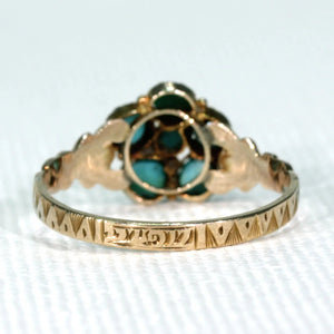 Victorian Turquoise Gold Forget Me Not Ring