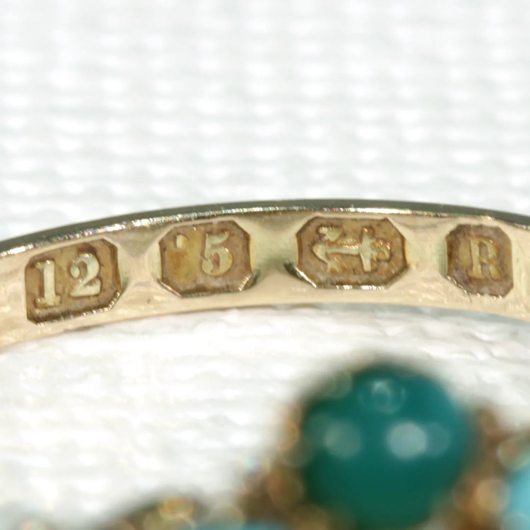 Victorian Turquoise Gold Forget Me Not Ring