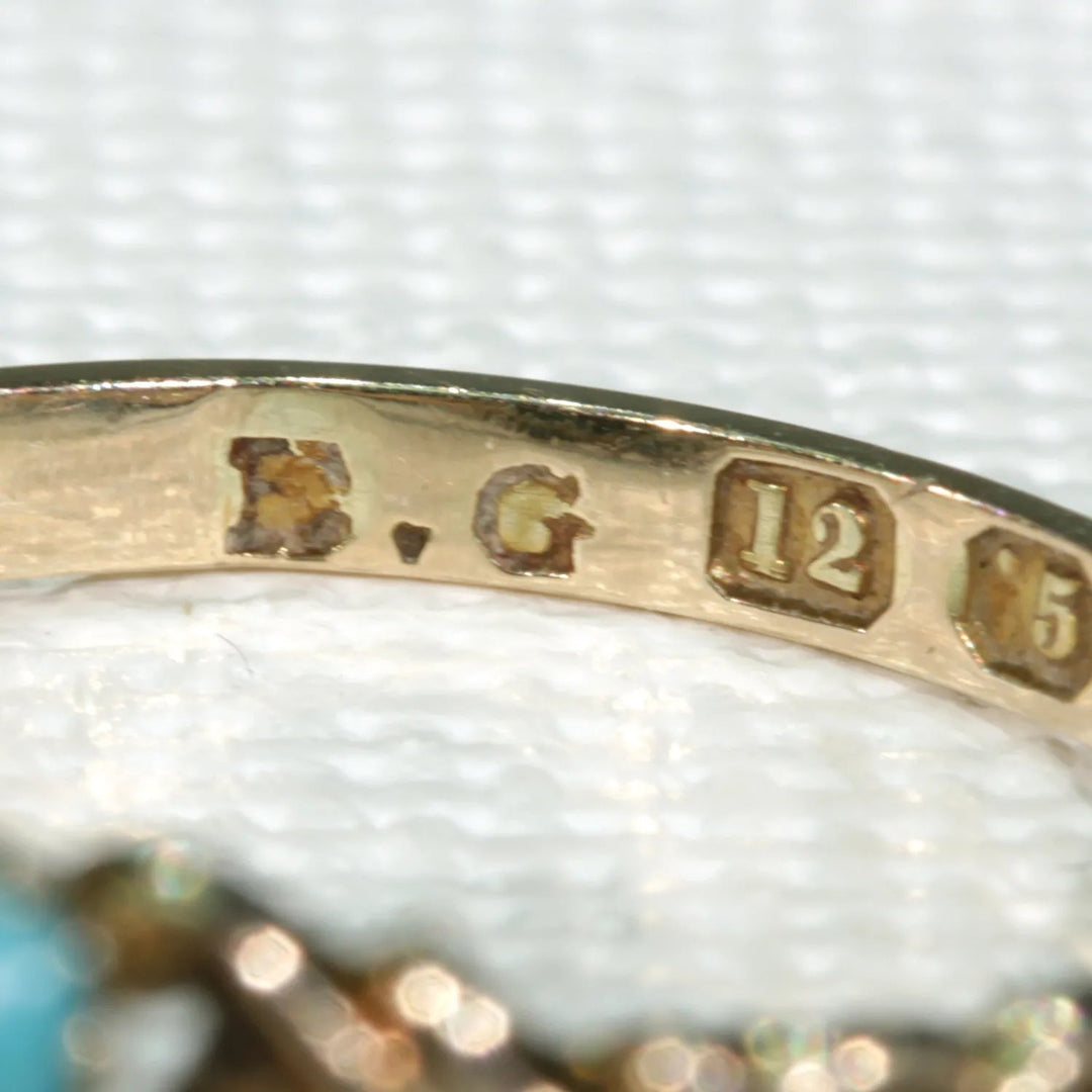 Victorian Turquoise Gold Forget Me Not Ring