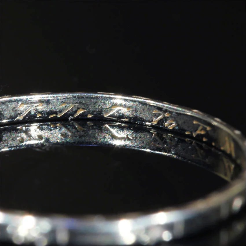 Vintage 18k Gold Light Thin Band Engraved and Inscribed Circa 1937