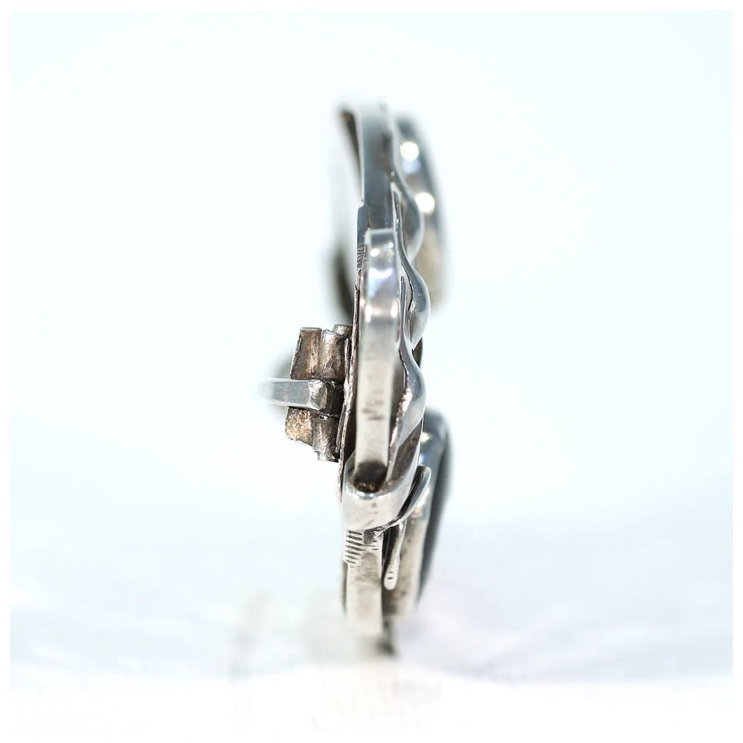 Vintage 1960s Silver Mother of Pearl Brooch