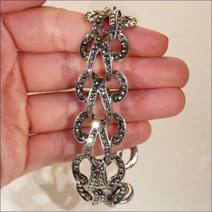 Vintage Art Deco Marcasite Silver Bracelet