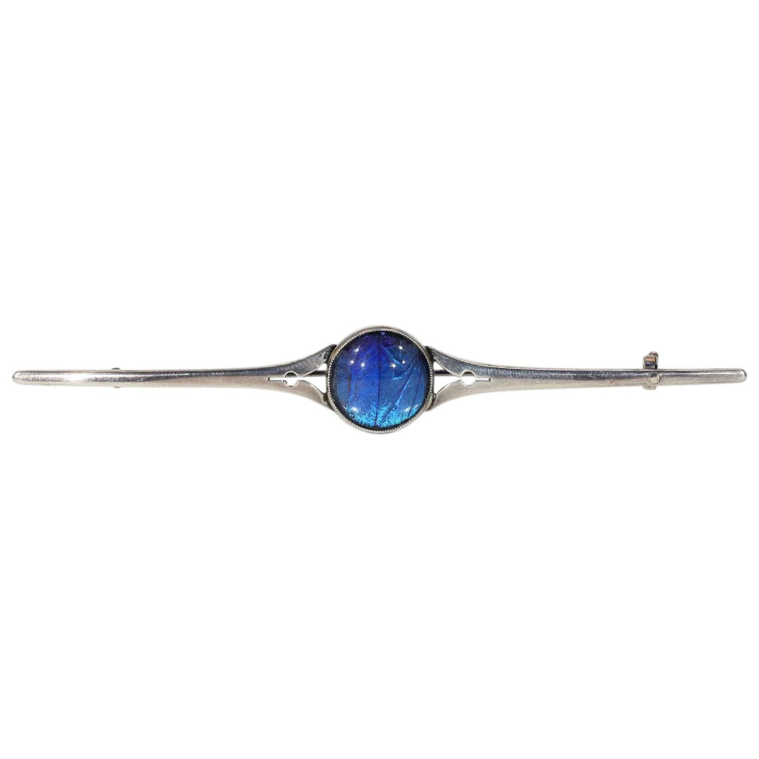 Vintage Art Deco Silver Butterfly Wing Bar Brooch Pin