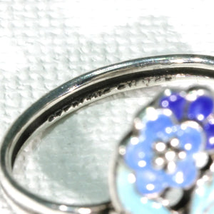 Vintage B. Instone Silver Blue Enameled Ring