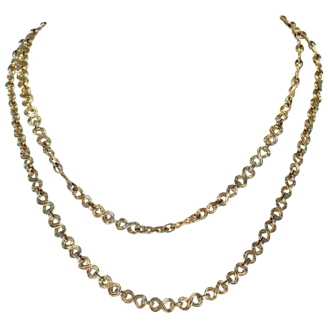 Vintage 18k Gold French Long Chain Necklace 34 inches