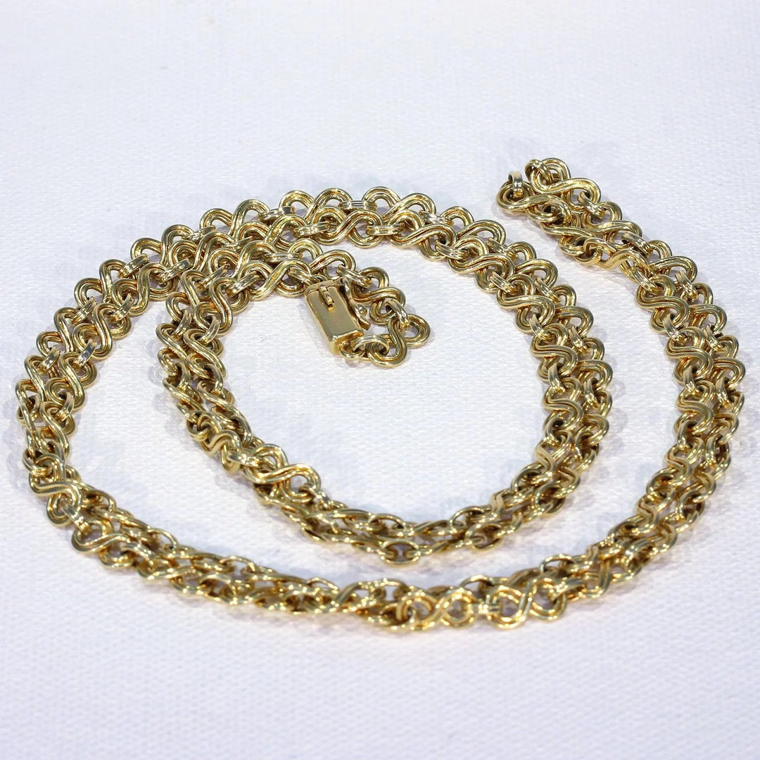 Vintage 18k Gold French Long Chain Necklace 34 inches