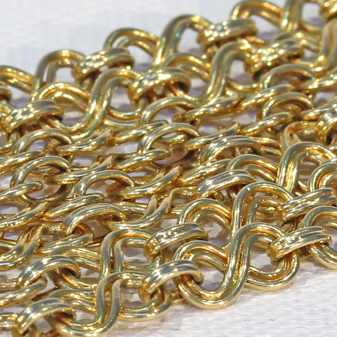 Vintage 18k Gold French Long Chain Necklace 34 inches