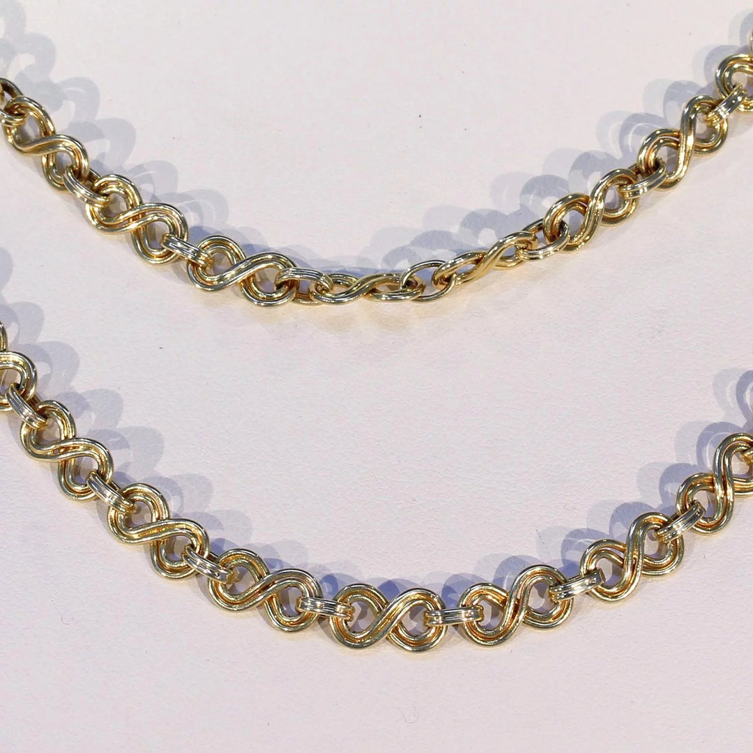 Vintage 18k Gold French Long Chain Necklace 34 inches