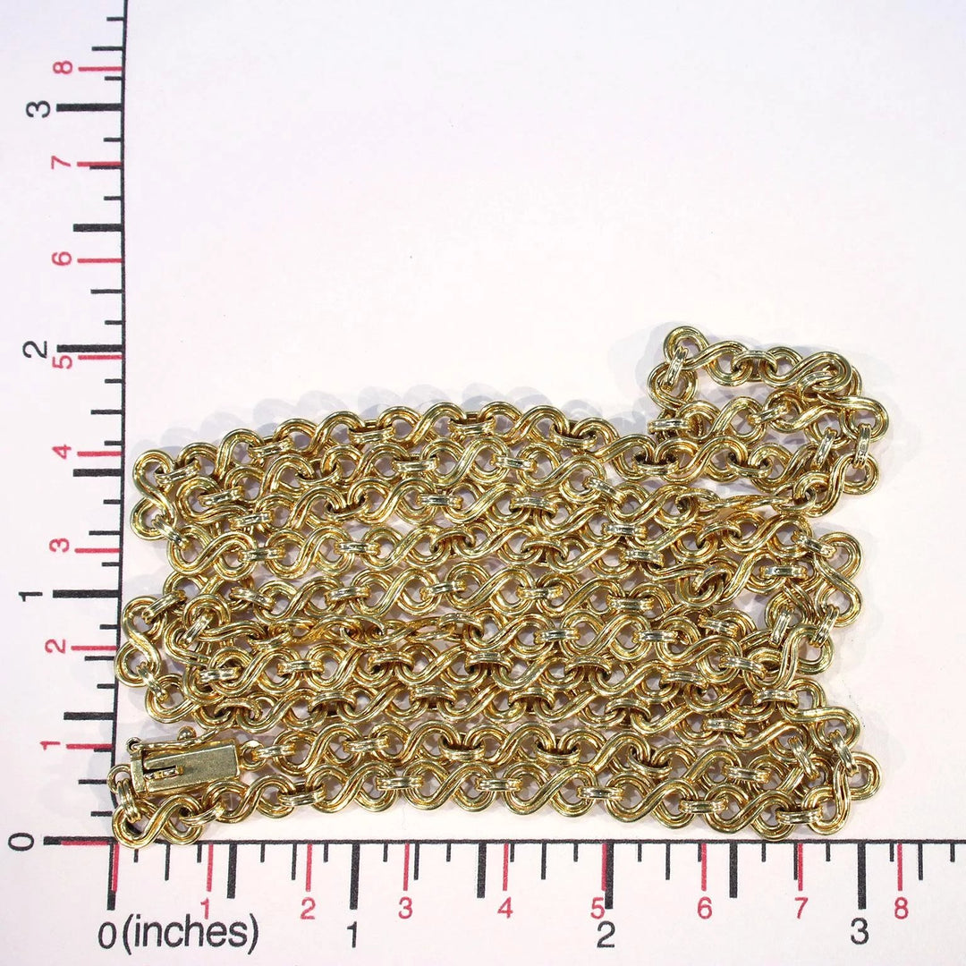 Vintage 18k Gold French Long Chain Necklace 34 inches