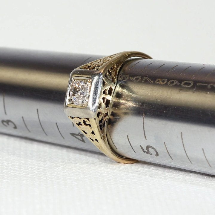 Vintage Gold Diamond Solitaire Ring