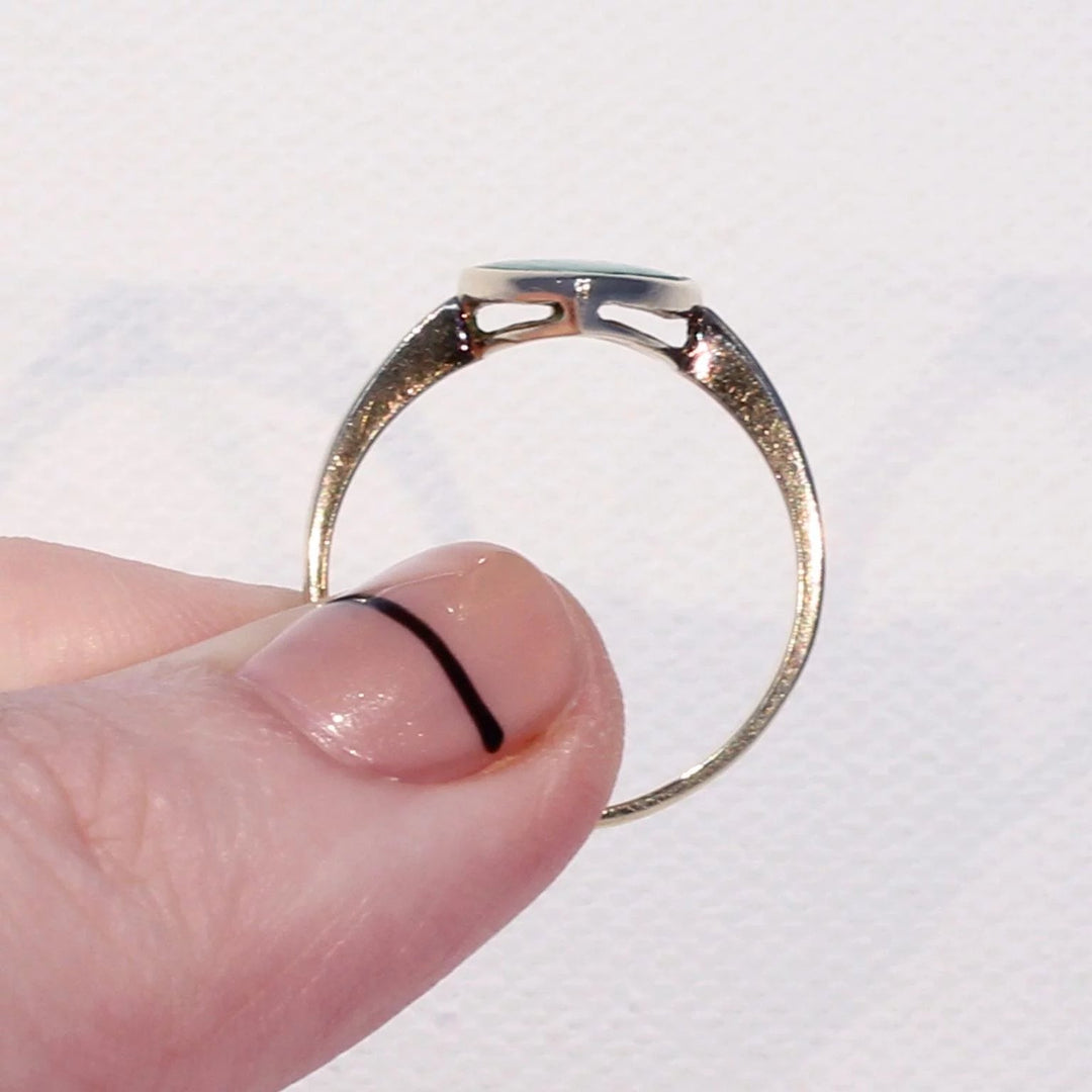 Vintage 14k Gold Jade Ring