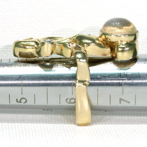 Vintage Impressionist Diamond Moonstone Ring Pendant 18k Gold French Designer