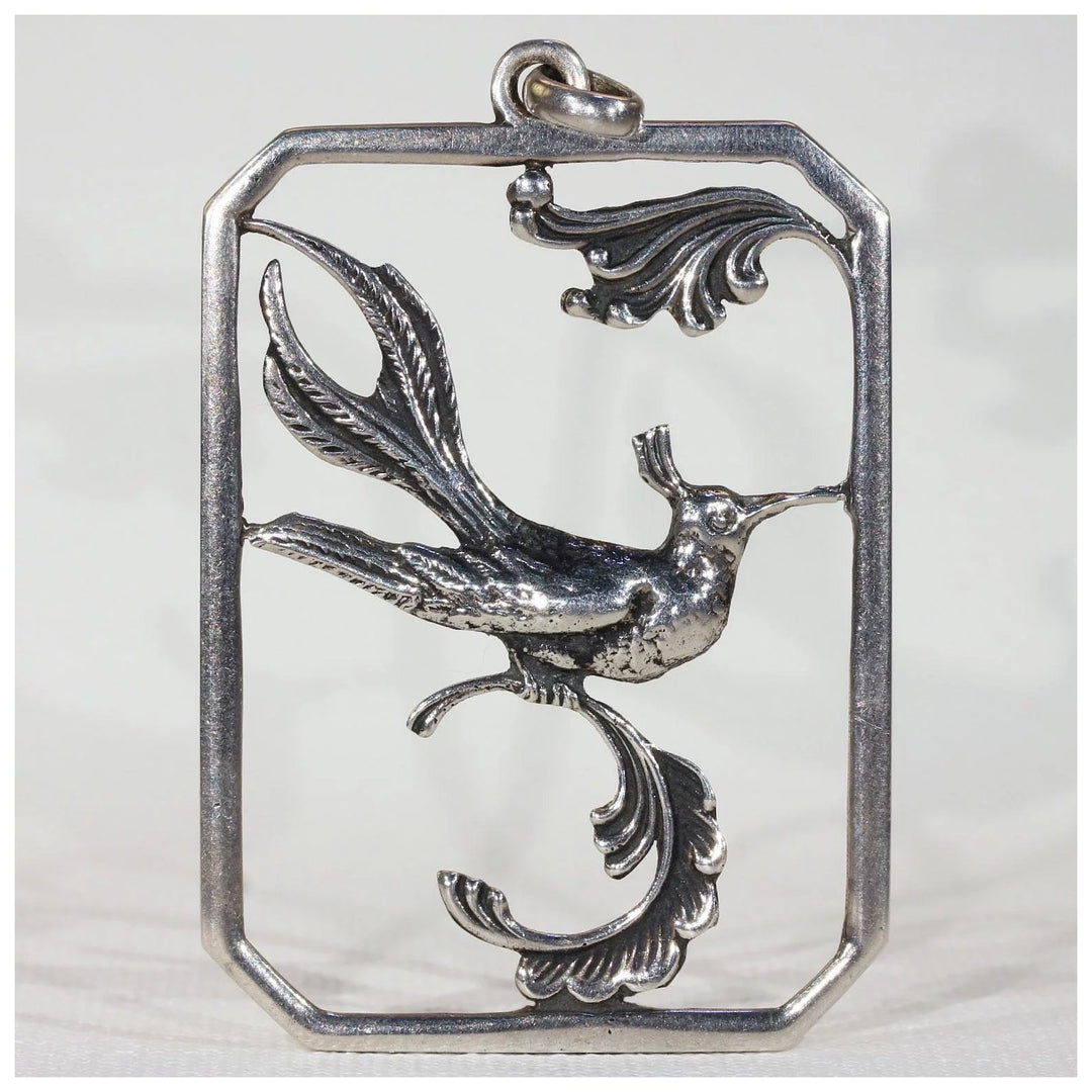 Vintage Silver Danish Bird of Paradise Pendant
