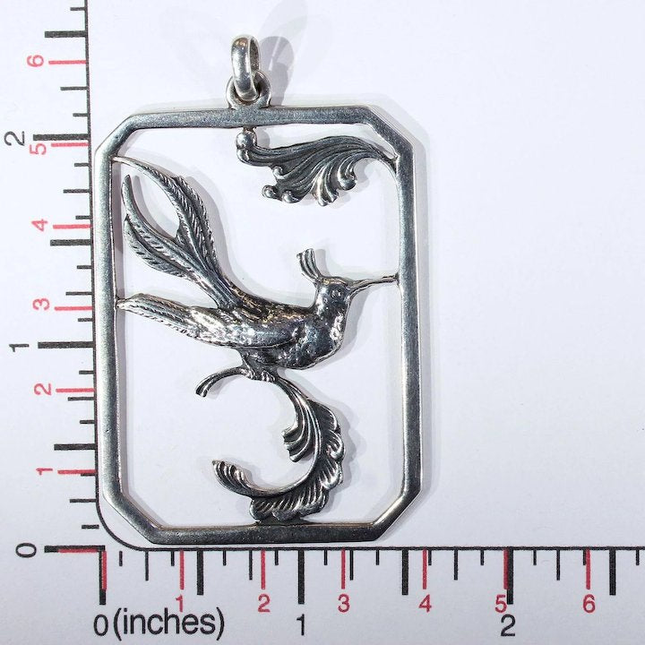 Vintage Silver Danish Bird of Paradise Pendant