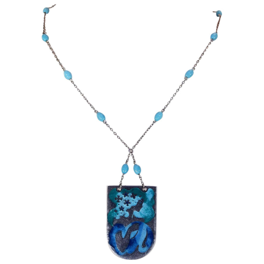 Vintage Silver Enamel Necklace