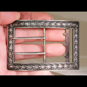 Antique Art Nouveau French Silver Belt Buckle c. 1890