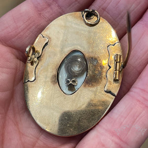 Georgian Gold Portrait Miniature Brooch Pendant