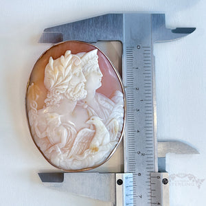 Jupiter and Maia Cameo Shell Brooch Pin