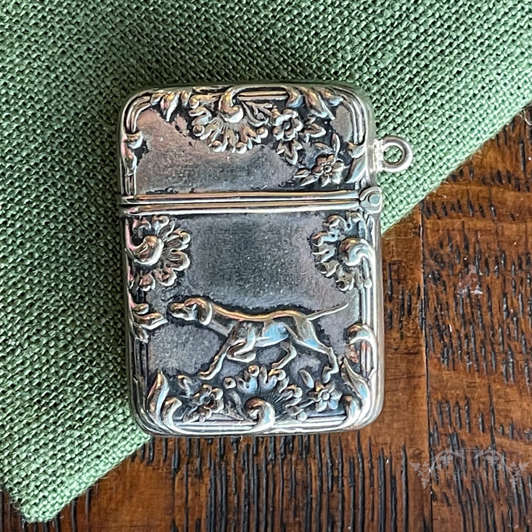 Antique Sterling Silver Stamp Box Pendant