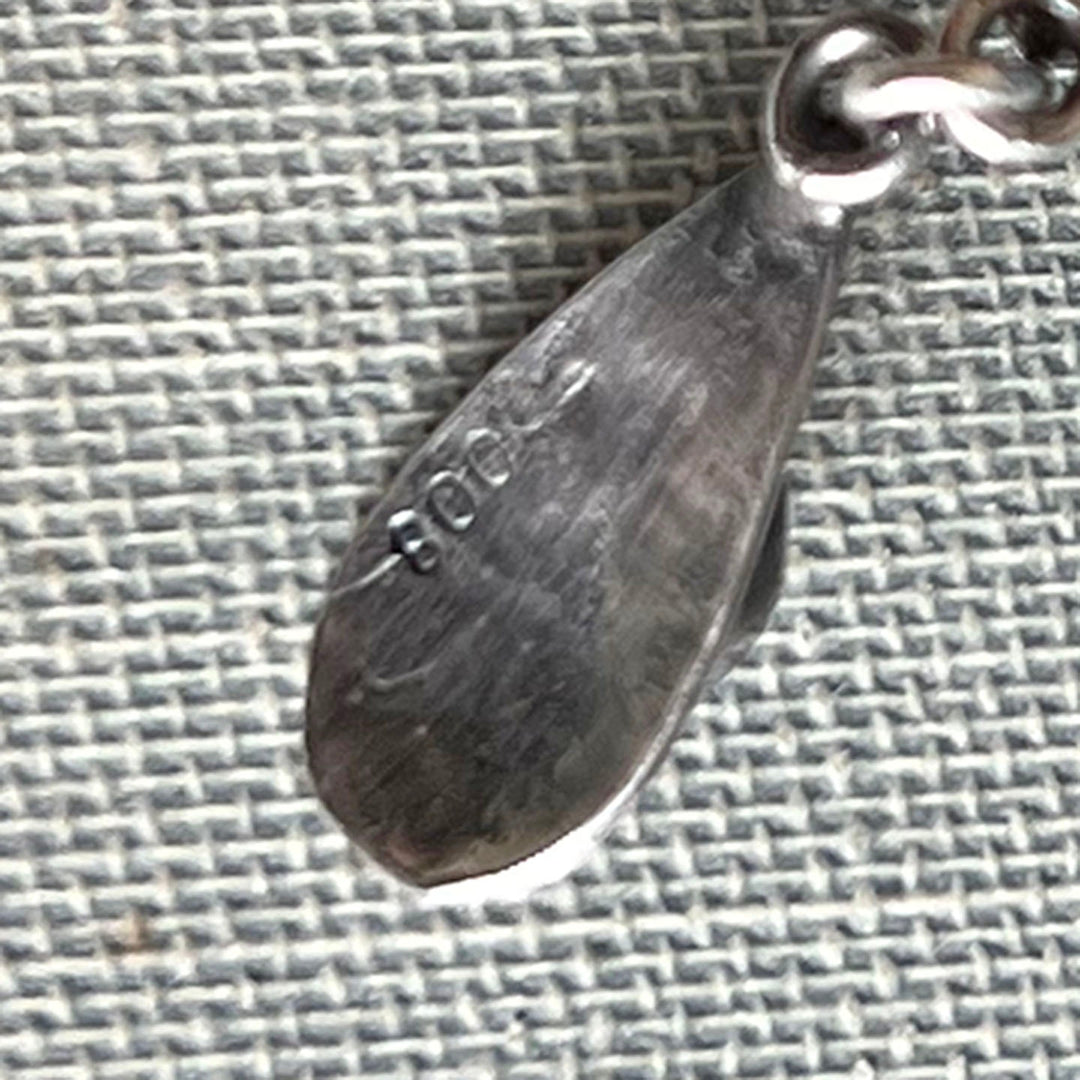 Antique Edwardian Suffragette Drop Necklace Silver Emerald Amethyst & Mother of Pearl, c.1910