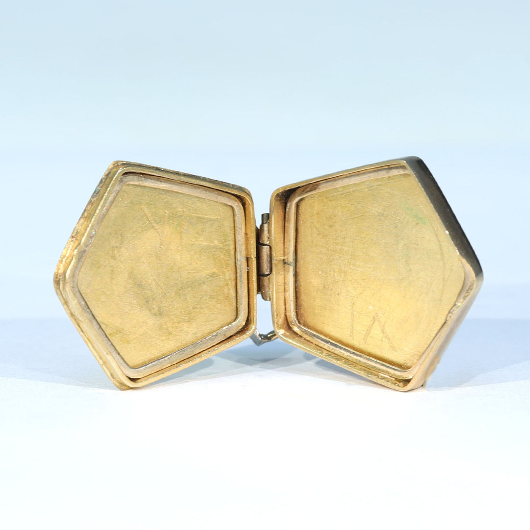 Antique Gold and Palladium Engraved Locket c. 1920