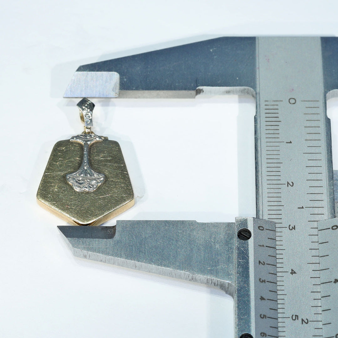 Antique Gold and Palladium Engraved Locket c. 1920