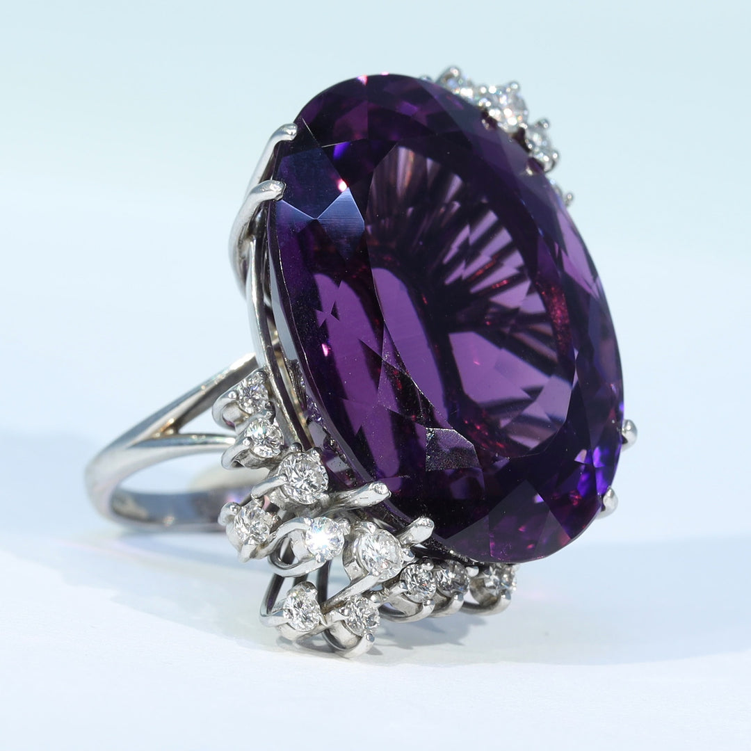 41.87 carat amethyst with vivid purple saturation