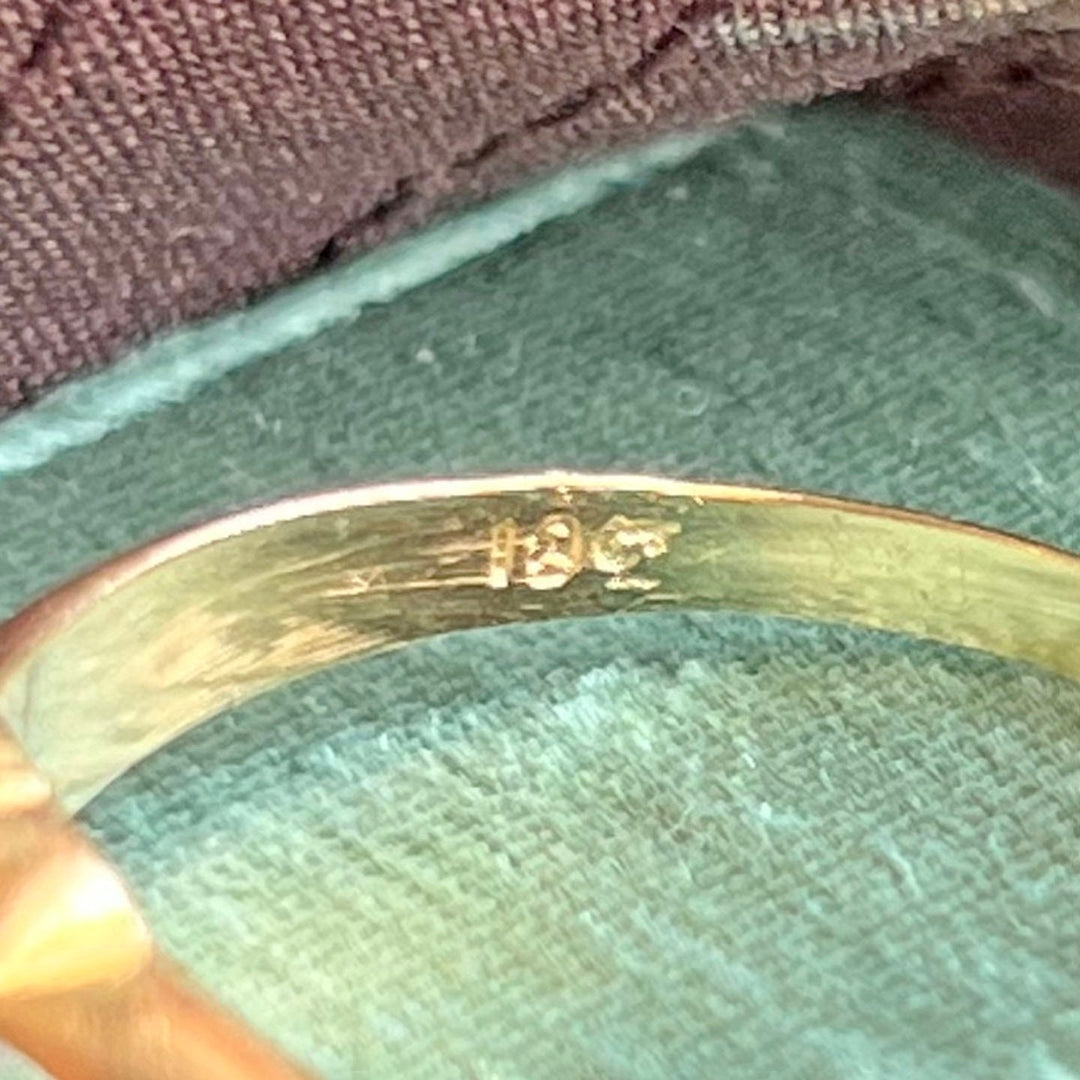 Antique 18 Karat Gold Belcher Diamond Ring with Old European Cut Diamond, Classic Buttercup Setting